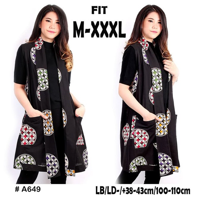 Cardigan batik muslim wanita jumbo