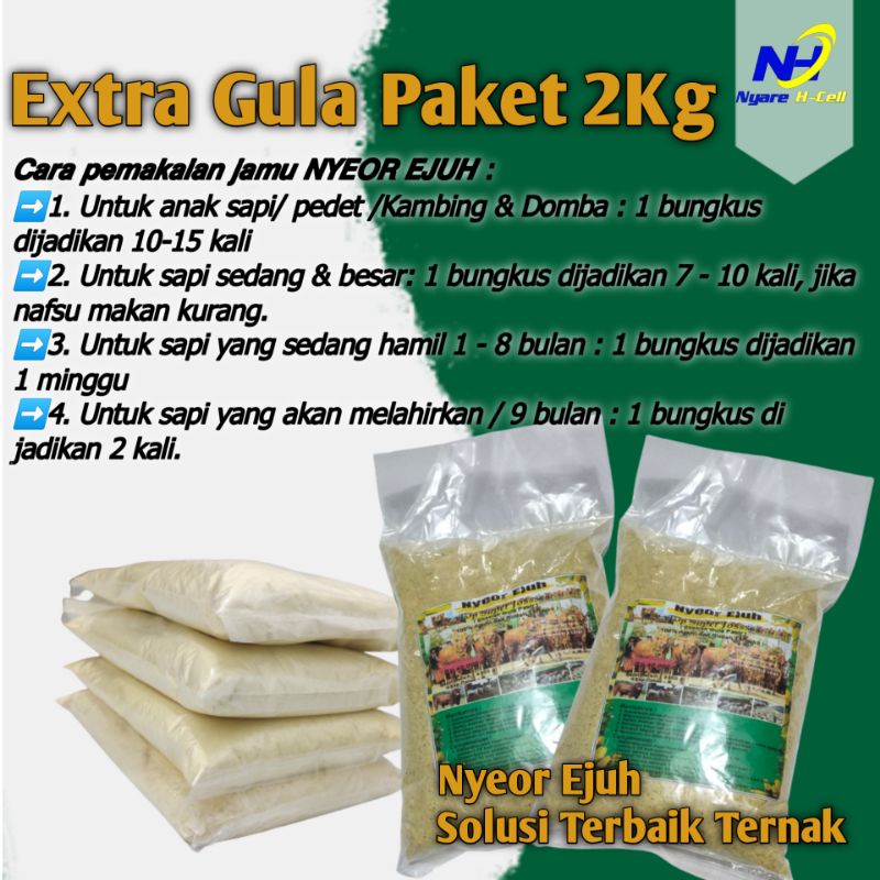 PAKET 2KG JAMU SAPI NYEOR EJUH EXTRA GULA JAMU PENGGEMUK SAPI JAMU NYEOR EJUH JAMU TERNAK NYEOR EJUH