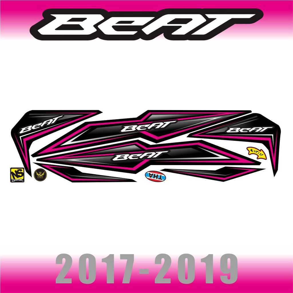 STRIPING MOTOR VARIASI BEAT NEW STREET/ESP 006 /STRIPING COD HITAM LIS PING/MAGENTA