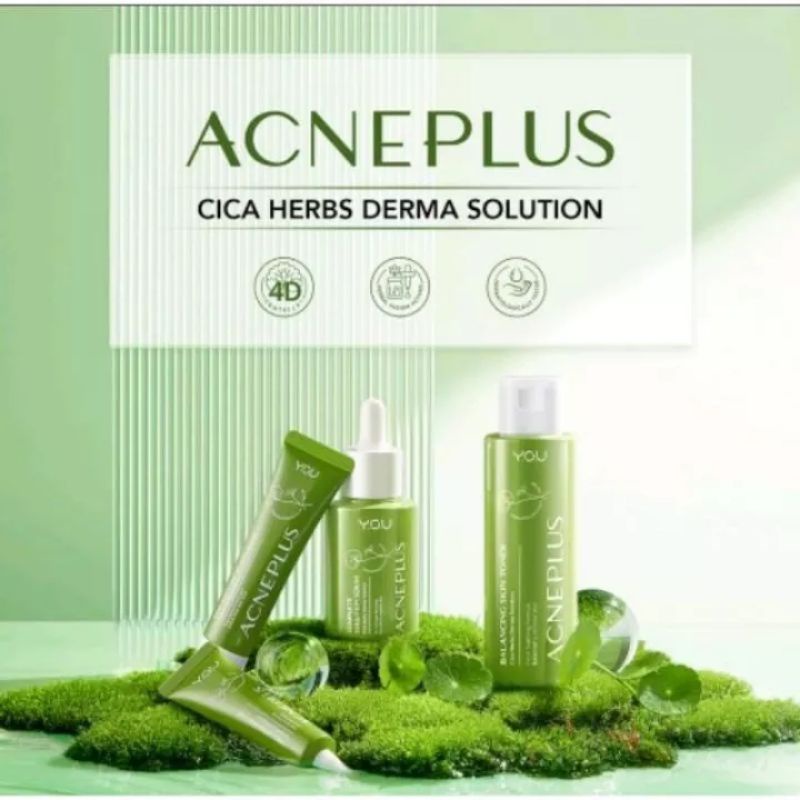 YOU Acne Plus Cica Herbs Derma Solution | ACNEPLUS Toner Spot Care Serum Moisturizer Pelembab