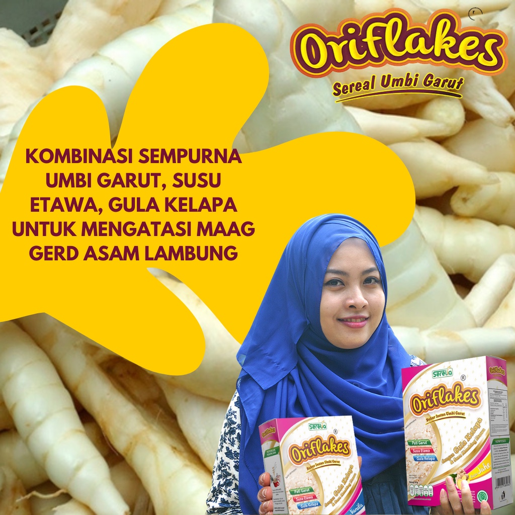 

Oriflakes Sereal Bubur Umbi Garut Pengganti Sarapan Solusi Maag Gerd Asam Lambung