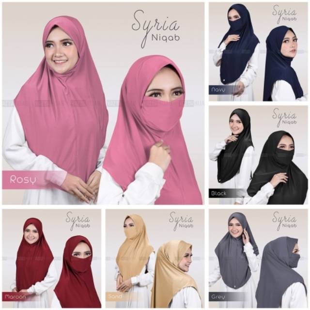 (Jersey Super) Hijab Syria Malaya Niqab 2in1