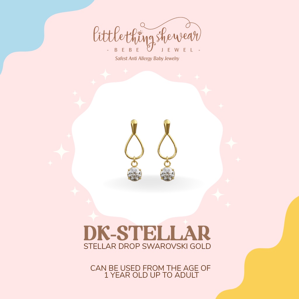 Anting Dewasa Littlethingshewear STELLAR Emas Kuning Gold Swarovski