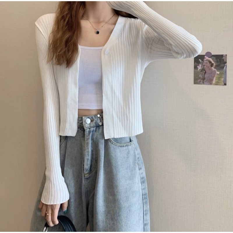 Atasan cardigan outer wanita - blouse outer knit - cardigan knit korean import