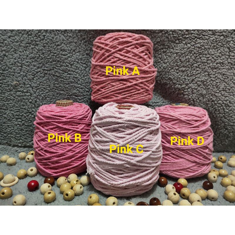 Tali katun varian Pink size4mm(1kg)