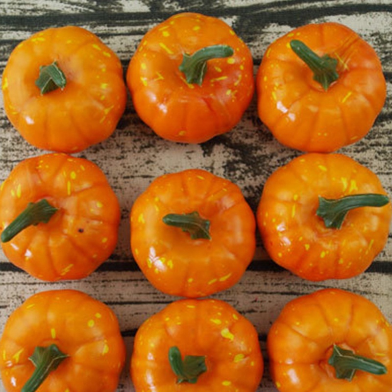 16pcs Labu Mini Buatan Untuk Halloween Thanksgiving