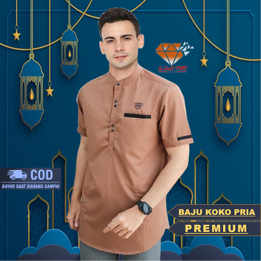 baju koko hilwa rabbani atasan muslim pria terbaru kekinian lengan pendek
