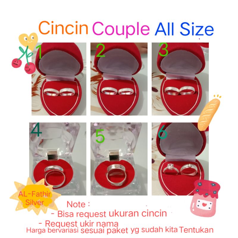 Cincin couple bahan perak murni dan perak 925