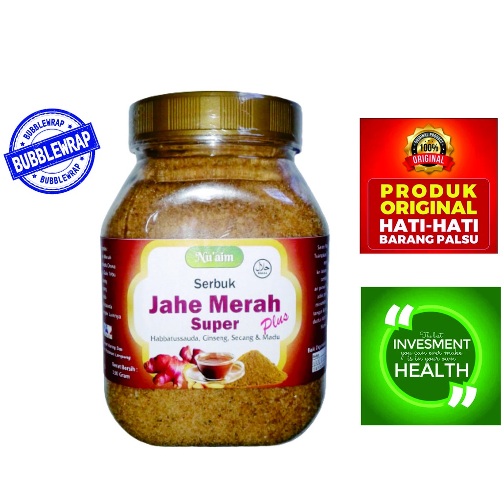 

Serbuk Jahe Merah Super Plus Habbat, Ginseng, Secang, Madu 330gram Original No.1