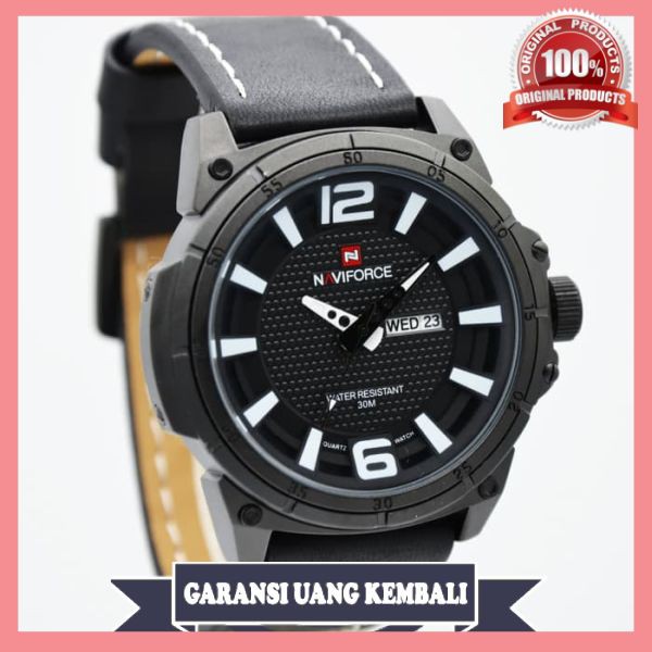 Jam Tangan Pria Naviforce Original NF9066 Tali Kulit Keren