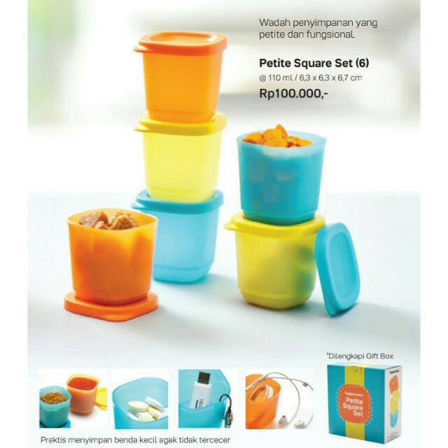 Tupperware Petite Square Set (6) mini