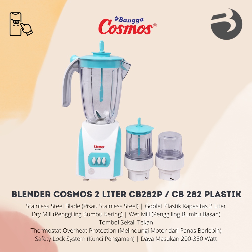 BLENDER COSMOS 2 LITER CB282P / CB 282 AP PLASTIK