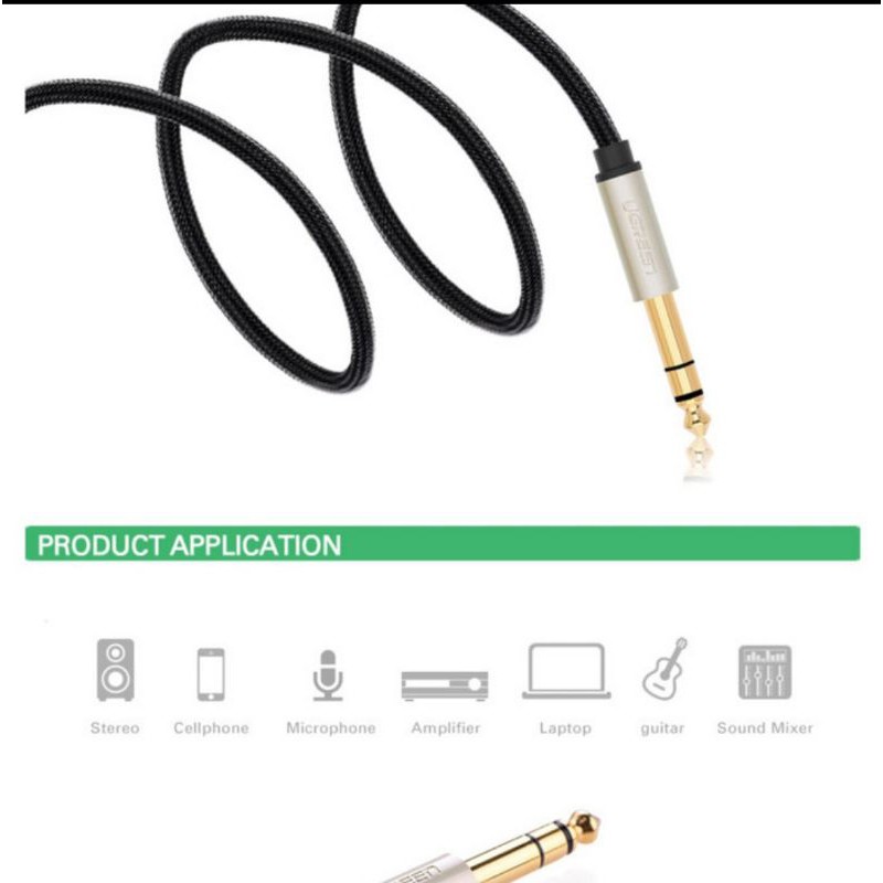 Ugreen Kabel Audio Jack 6.5mm / 6.35 Male to Jack 3.5mm Male - Kabel Audio AV 127 Original