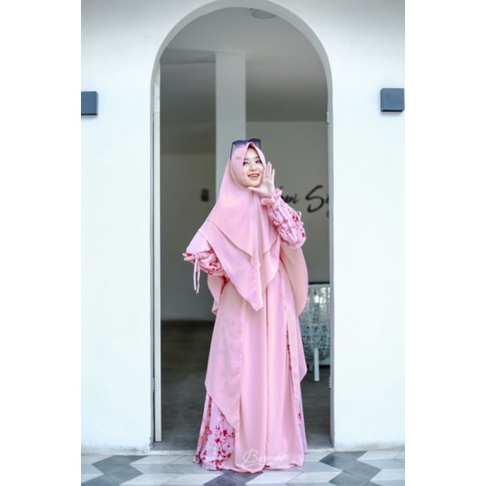 marwah kemuninh set syari by bermerks/gamis syari