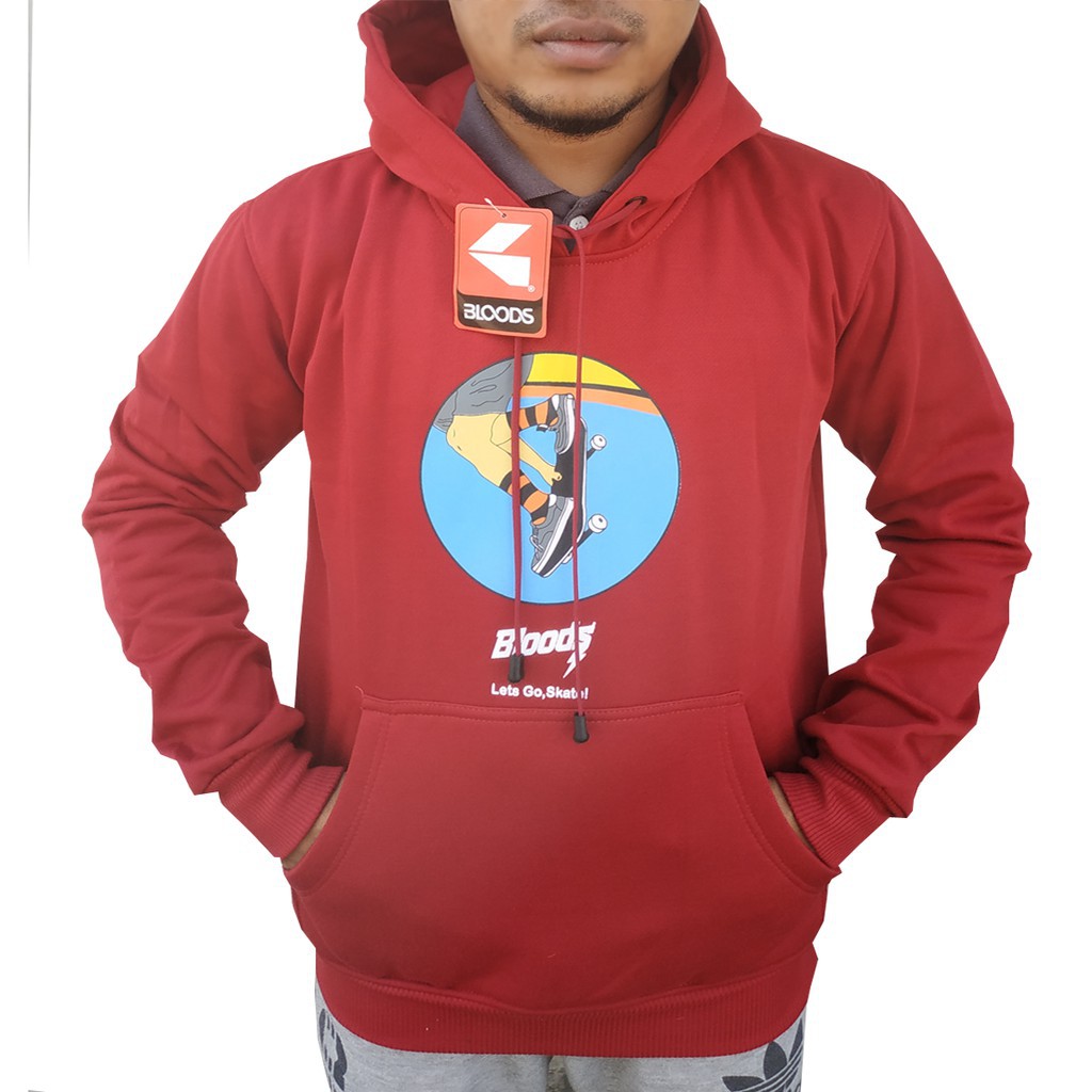 (BIG SALE) Sweater Hoodie Bloods Hijau Motip Bergambar Sekateboard / Hoodie Pria Wanita Premium