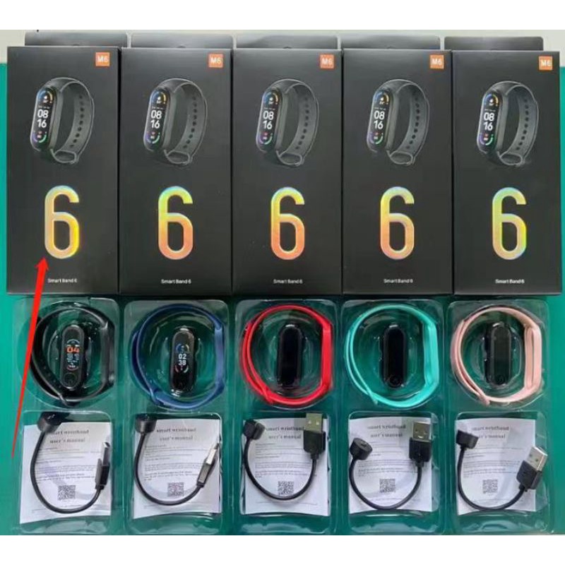 Smartwatch M6 Jam Tangan Pintar Kesehatan Smart Wristband Aplikasi Fitpro