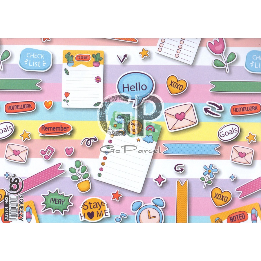 ( 5 Lembar ) KERTAS KADO SQ DOFF - GIFT WRAPPING PAPER STICKER ICONS CUTE SIMBOL STIKER BUNNY FAV