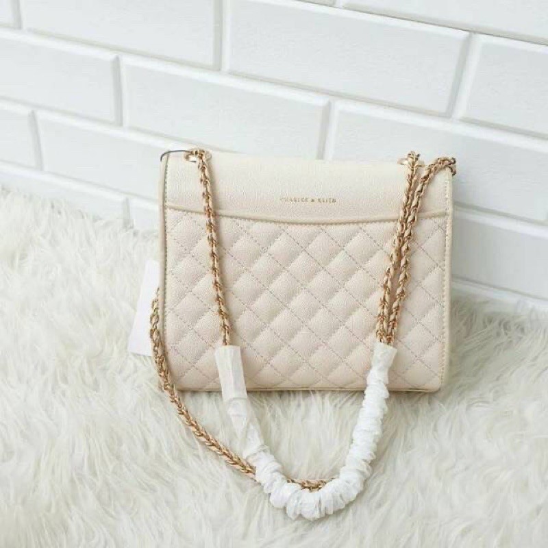 Charles and keith quilted bag original