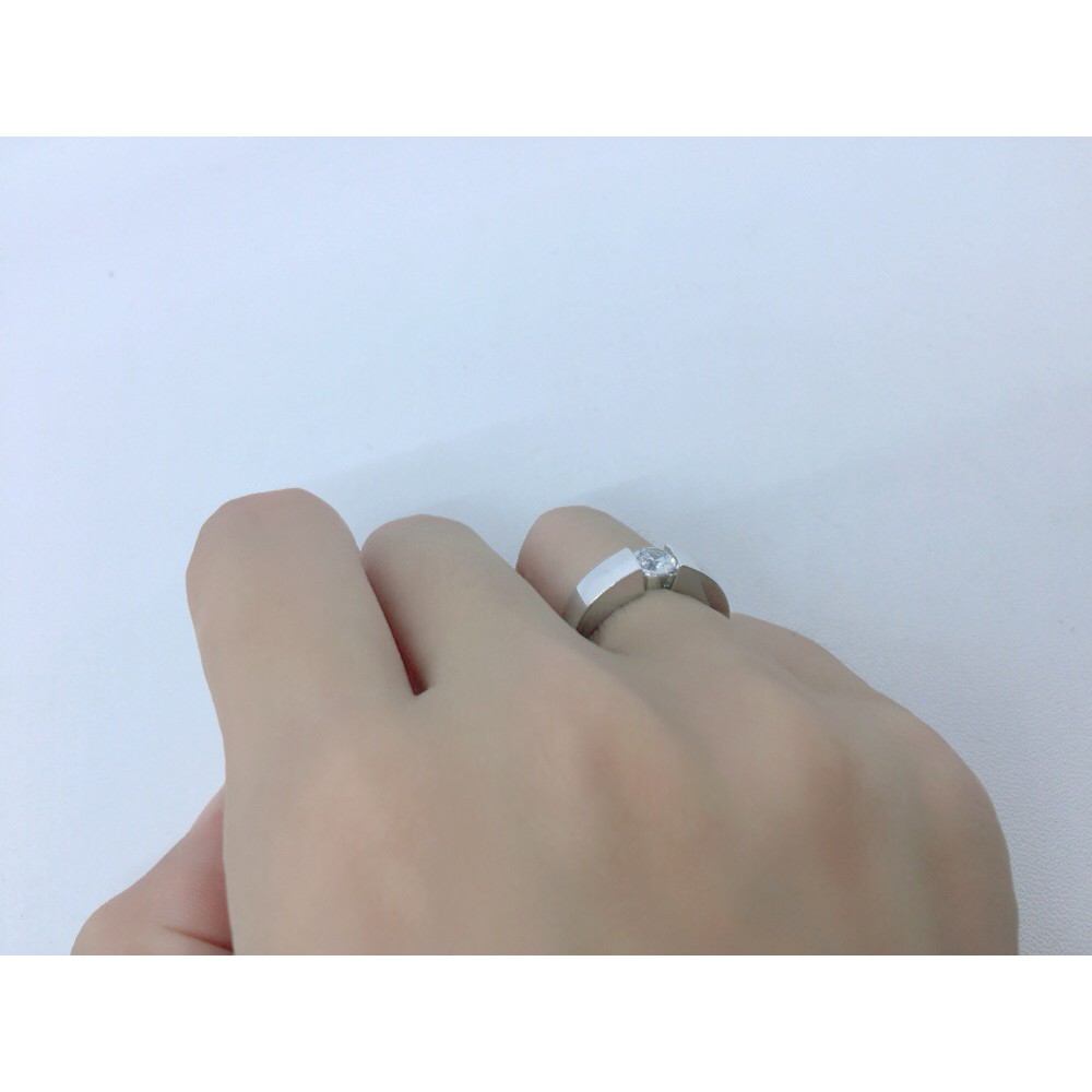 Cincin Silver Free Size Lapis Emas Putih Pria Kawin Tunangan - BR174