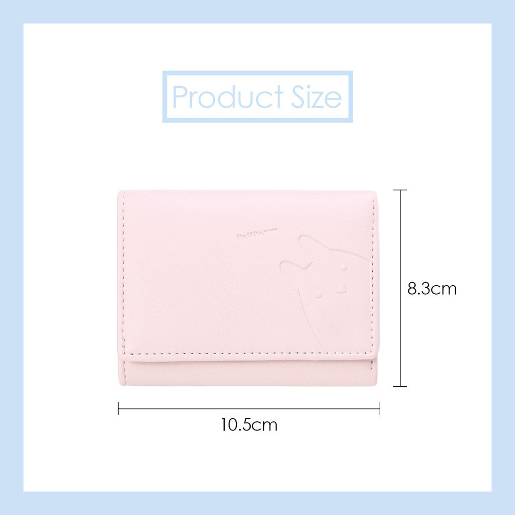 Miniso Official Dompet Wanita Animal Print Seri Wanita Tri-Lipat Official Dompet Wanita Mini Pendek Kecil Lipat Simple Motif Binatang Lucu Hewan Karakter Wallet-2