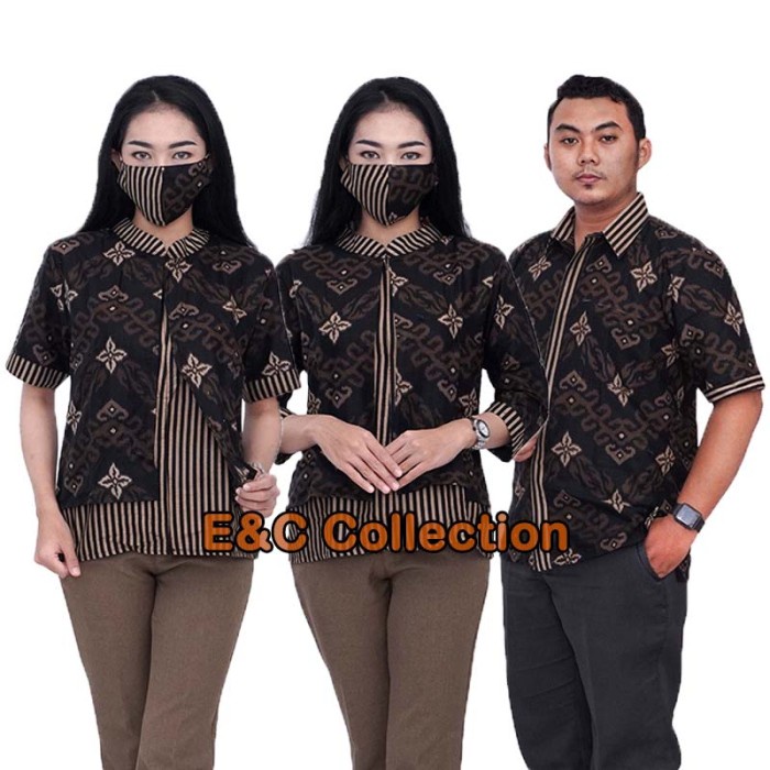 Couple Batik Blouse Batik Denada - Atasan Batik Couple - Blouse Batik Wanita - Hem