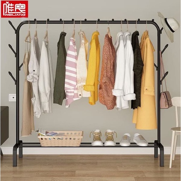 Stand Hanger Korea Single Double Tempat Gantungan Pakaian Stand Hanger Gawang Multifungsi GOSHOP88