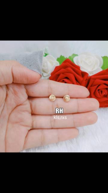 Anting titanium  gold awet,tahan lama