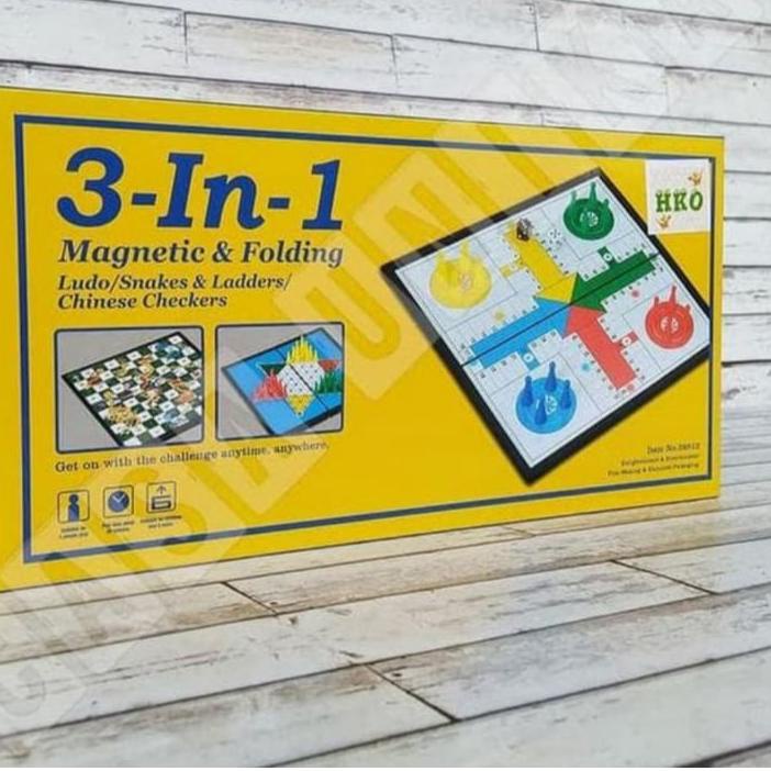 Ludo, Ular Tangga, Halma Magnet 3 in 1 