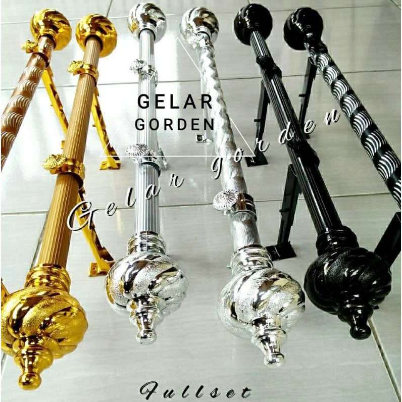 Tiang Gorden Full Set Besi Gorden Rel Gorden Ulir Polos Garis