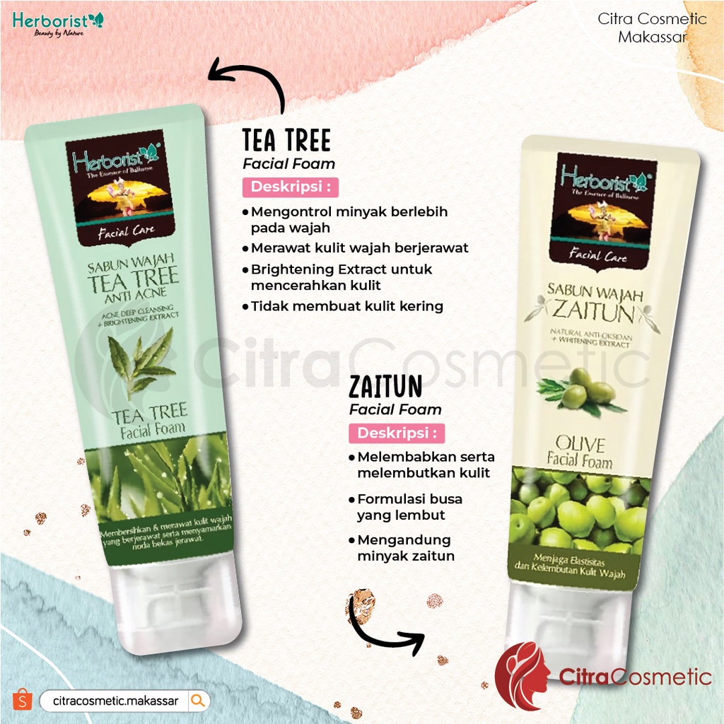 Herborist  Zaitun  dan Tea Tree Shampoo | Body Wash | Facial Foam | Facial Mask