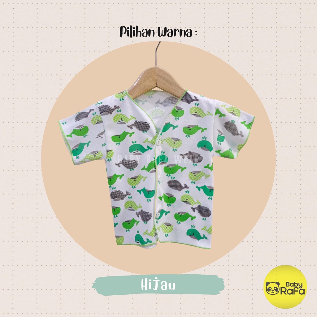 BAJU BAYI TANGAN PENDEK MOTIF PAUS SIZE 0 - 3 BULAN SNI SAFFENDA ( PAUS )-2