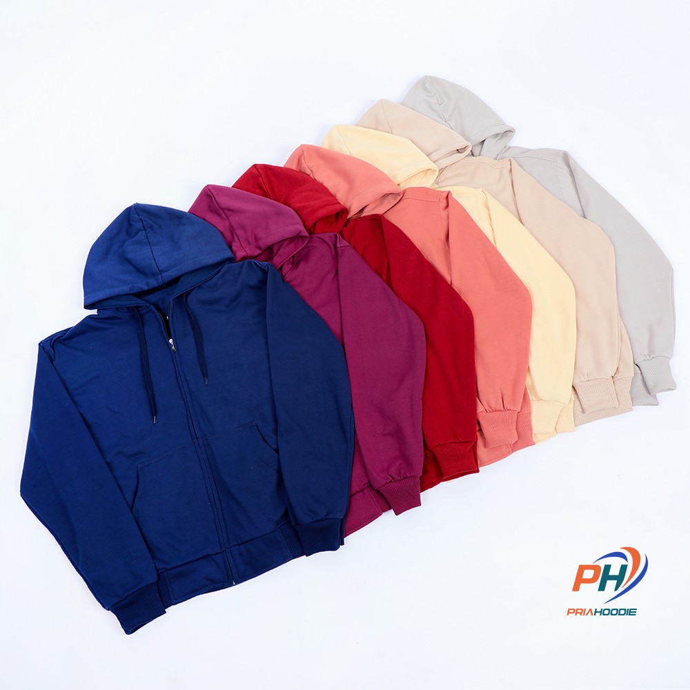 PriaHoodie Jaket Hoodie Zipper Polos Pria Cowok Laki Laki M - XXL (Bisa Cod)-2
