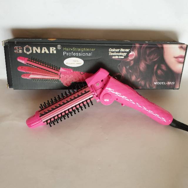 Catok Rambut  Sonar Catokan Lipat 3IN1 Curly Keriting Lurus Rebonding DAN ZIGZAG Genting SN 3820