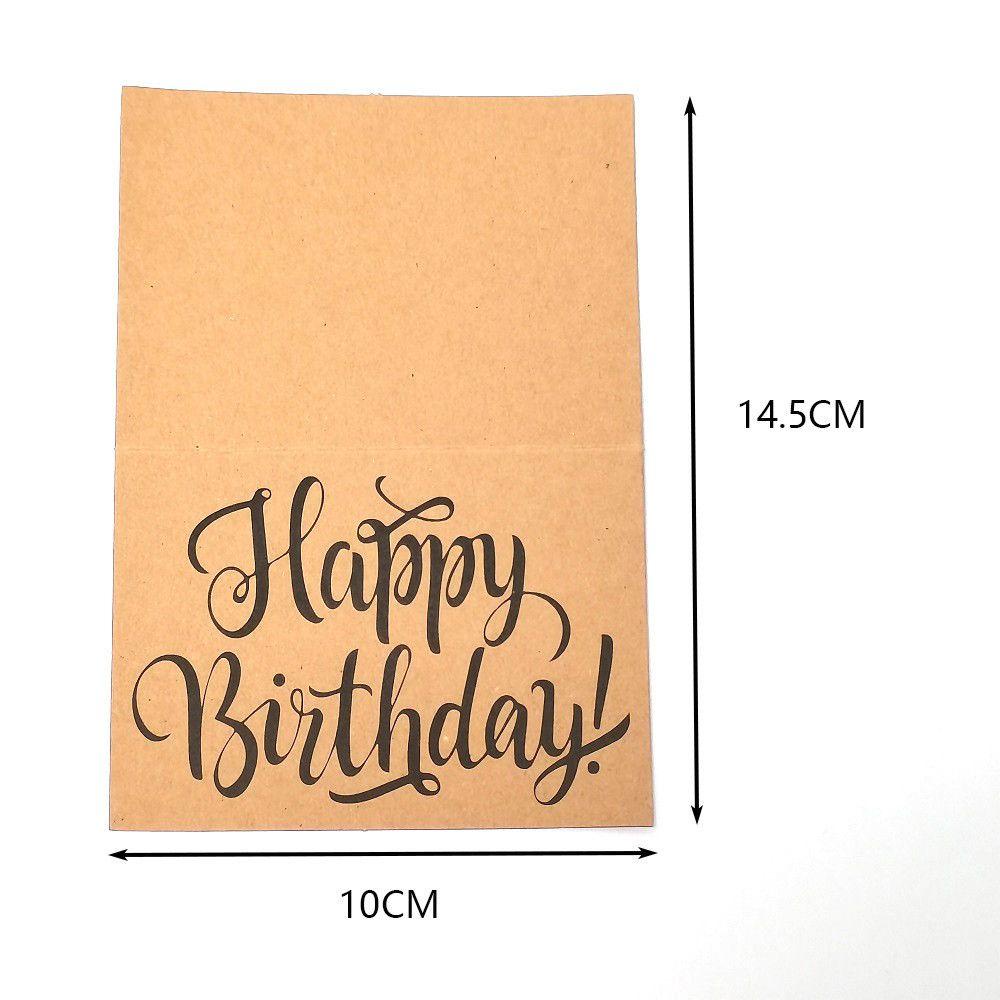 R-flower 10pcs Birthday Card Occasion Gift Best Wishes Happy Birthday Kertas Kraft