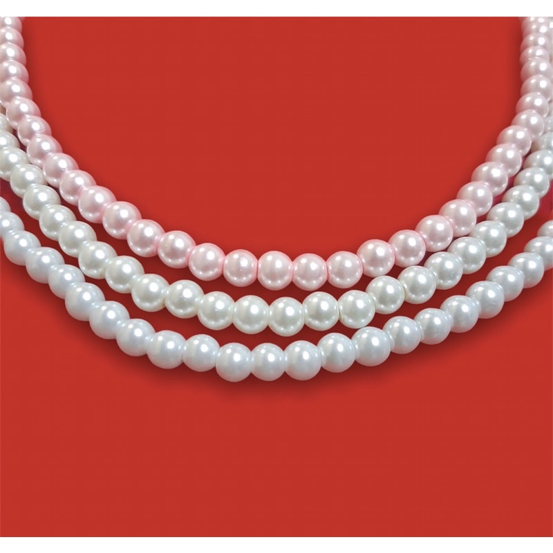 Kalung Mutiara Sintetis 6 mm Pria Wanita Necklace Pearl