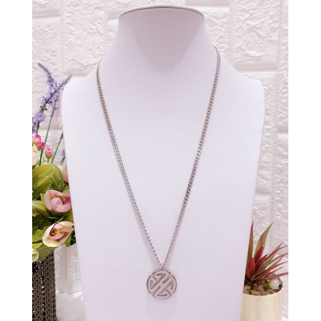 Kalung Titanium asli Silver model panjang Premium Quality Necklace Stainless steel T-930