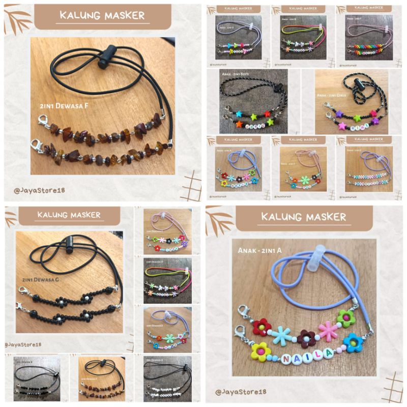 part 6 KALUNG 2in1 SERUT STRAP MASK TALI KALUNG MASKER ANAK 3D hijab konektor connector hijab PREMIU