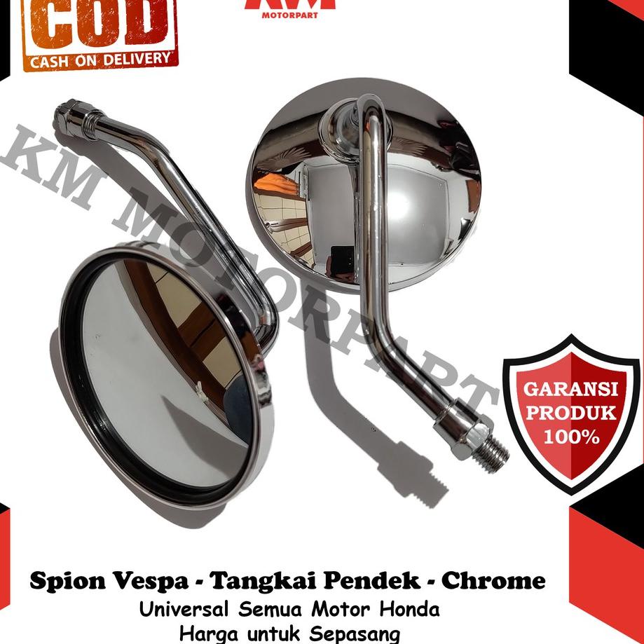 New Kaca Spion Motor Tangkai Pendek Untuk HONDA Model Vespa Bulat Spion Variasi Aksesoris Motor Beat