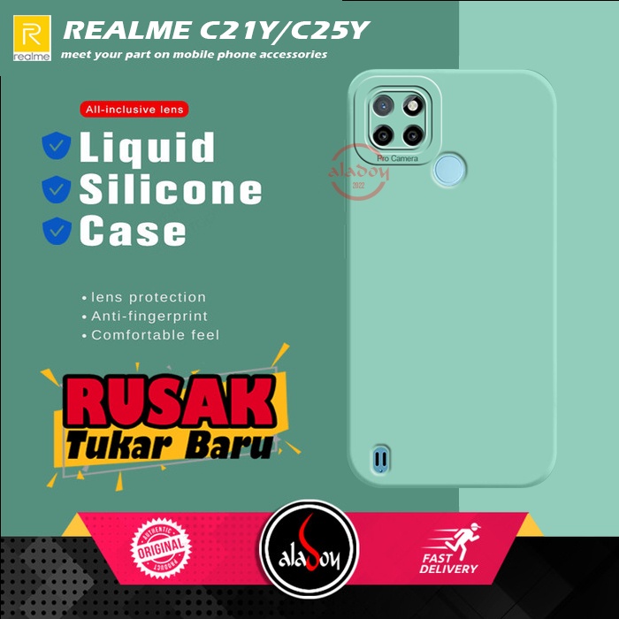 Soft Case Realme C21Y / C25Y Case Liquid Silicone Pro Camera Premium Casing