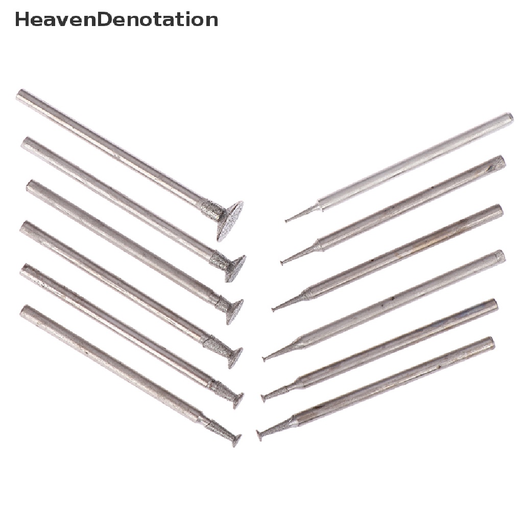 [HeavenDenotation] 12Pcs Drill Diamond Grinding Head Bur 2.3mm Jade Stone Carve Polish Engrave Tool