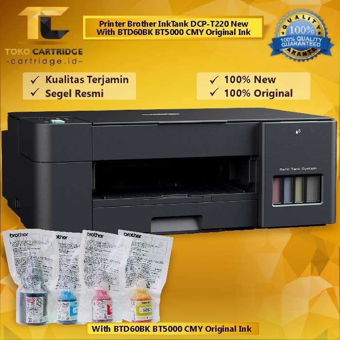 Printer Brothr DCP-T220 DCPT220 DCP T220 New With Original Ink Pengganti Printer Brothr DCP-T130 DCPT130 DCP T130