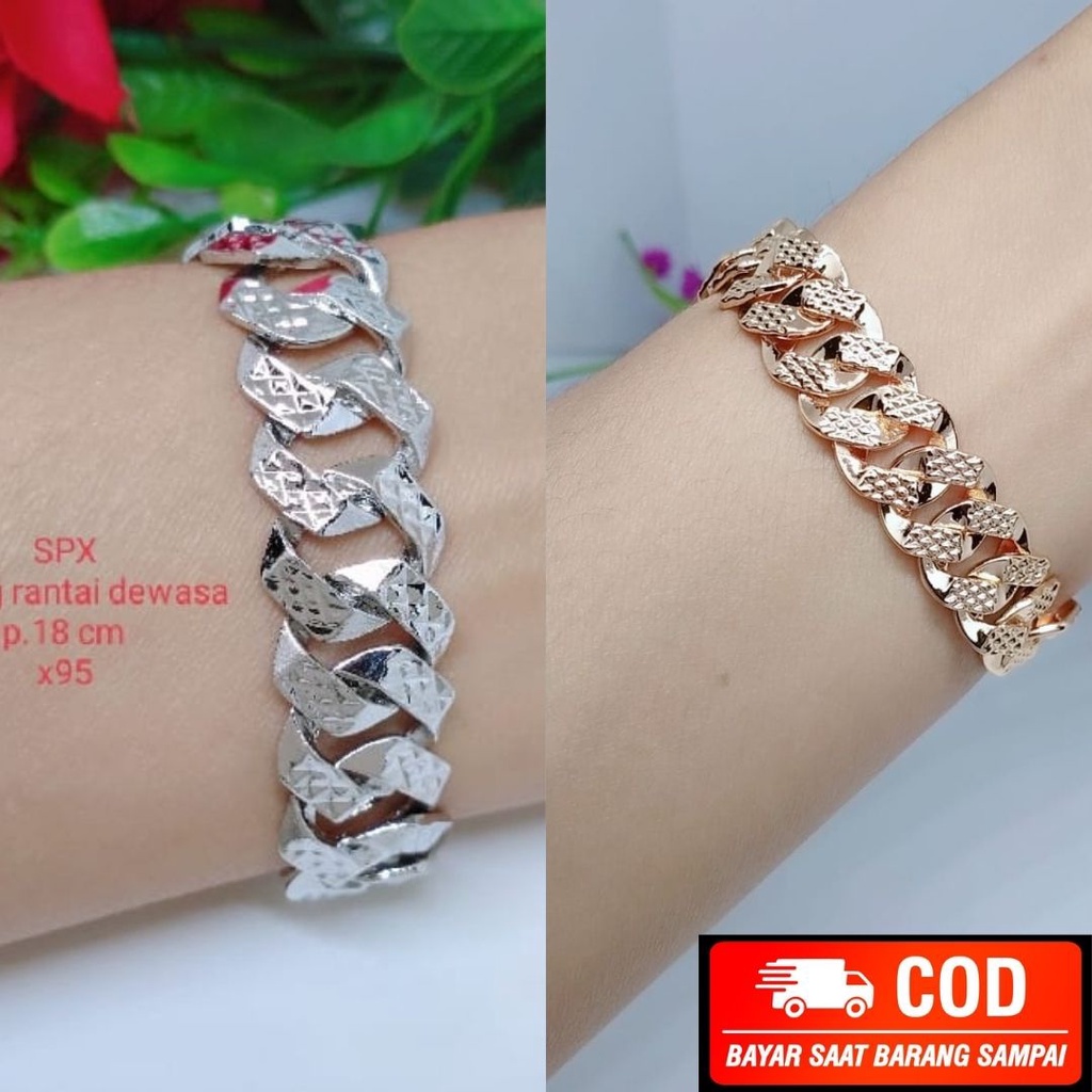 Gelang Rantai Perhiasan Wanita Sisik naga Xuping Titanium Lapis Emas 24k