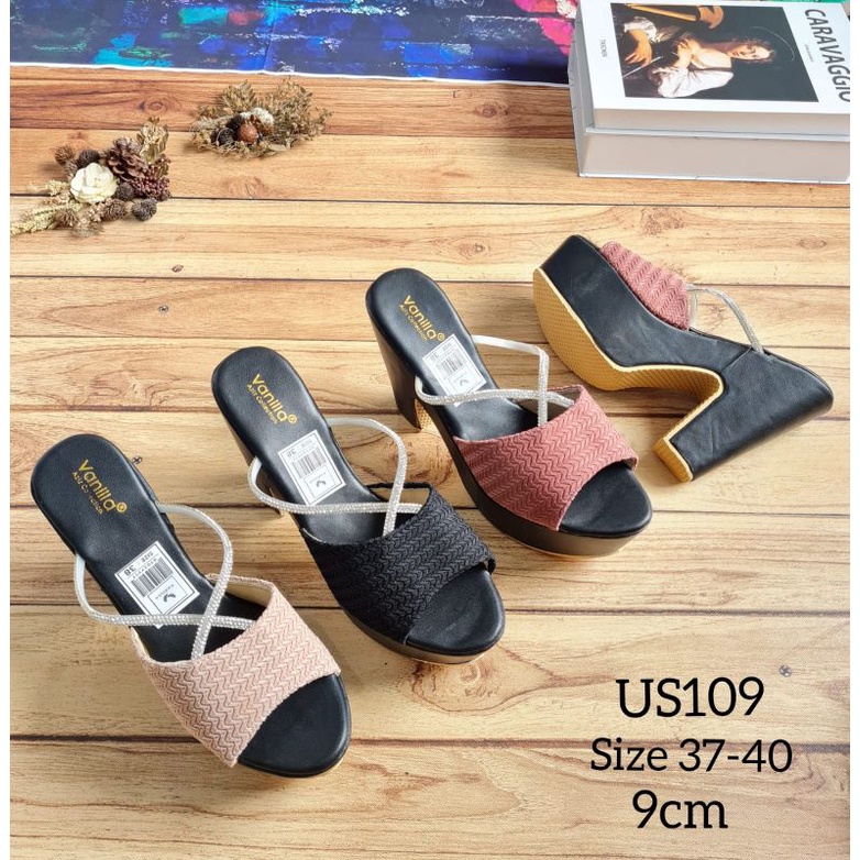 ABBUSHOES Us 109 wedges kokop silang rajut melborn 9cm