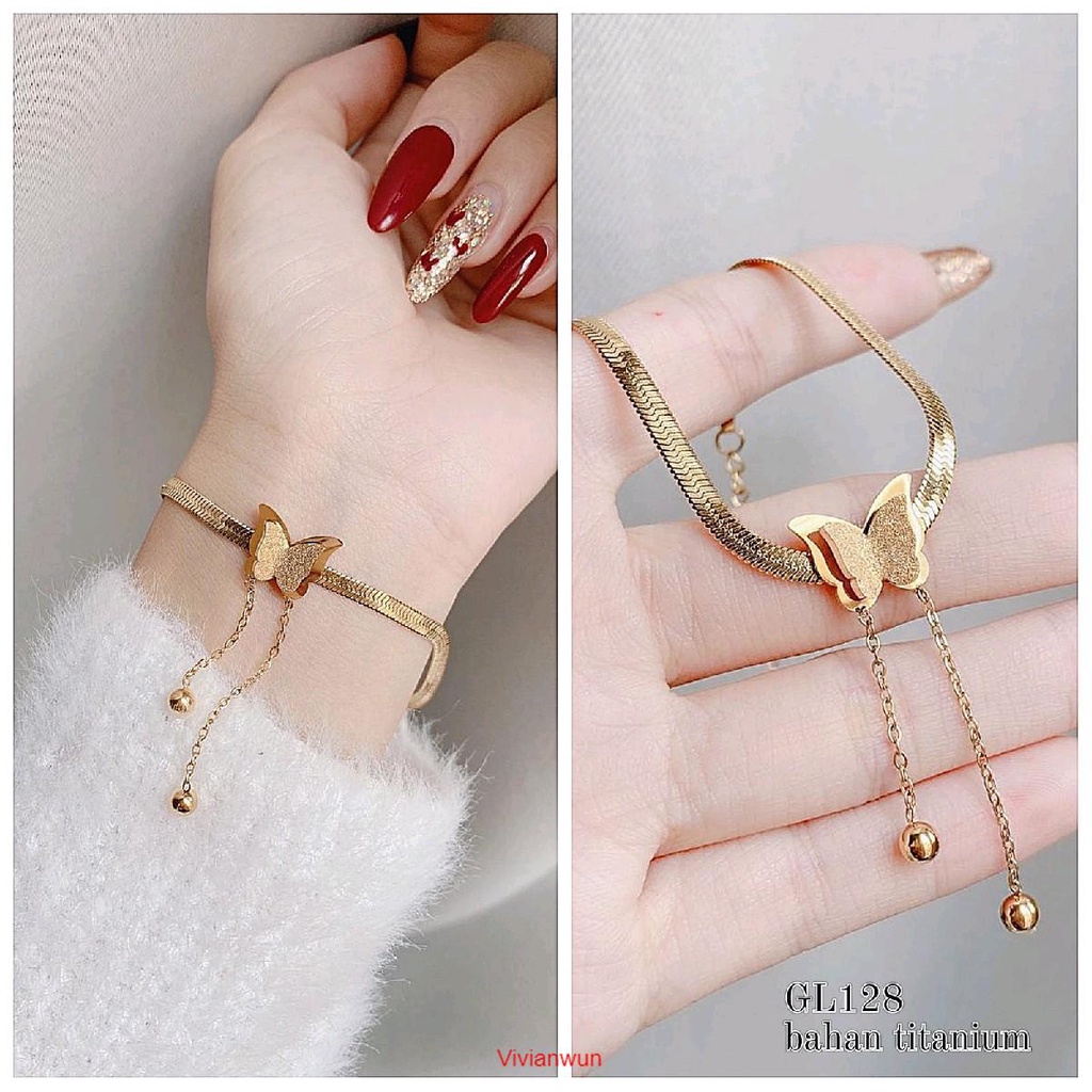 Gelang rantai pasir butterfly import