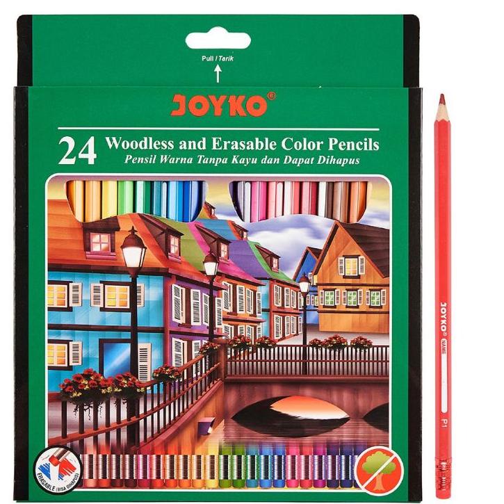 

⸨NuB♝⸩ ⭐️ pensil warna joyko bisa di hapus 24 warna ||Pasti murah