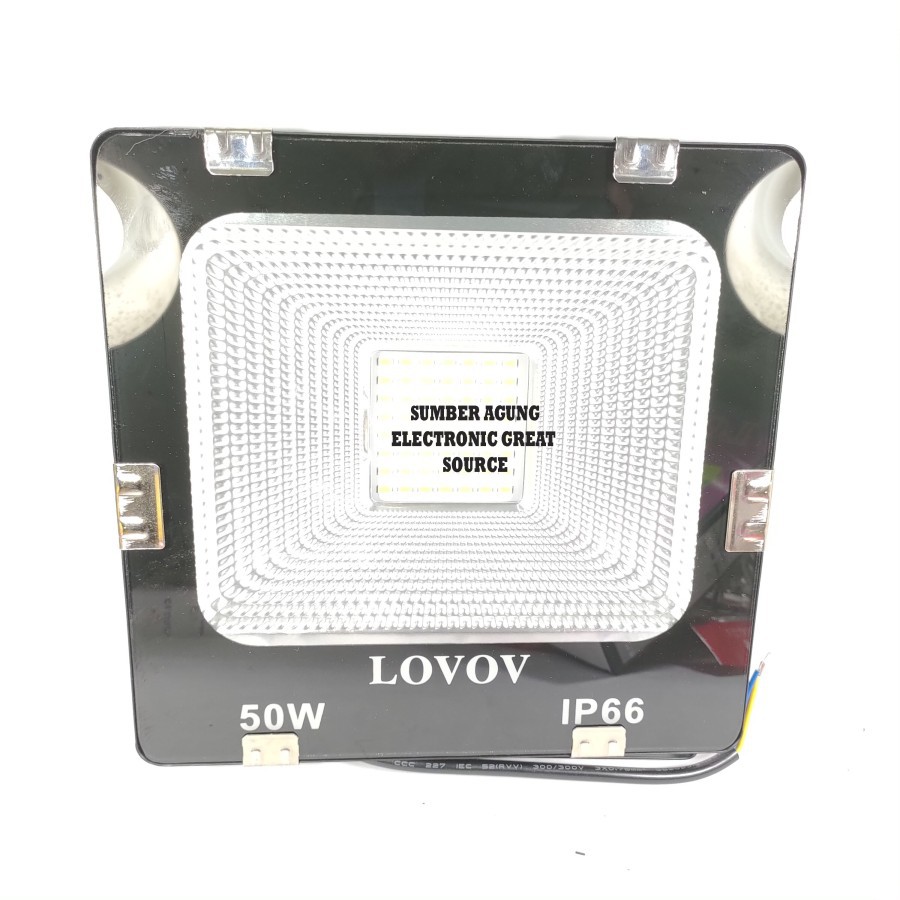 Lampu Sorot Cahaya Kuning Outdoor Merk Lovov IP66 50W 50 Watt 4500LM