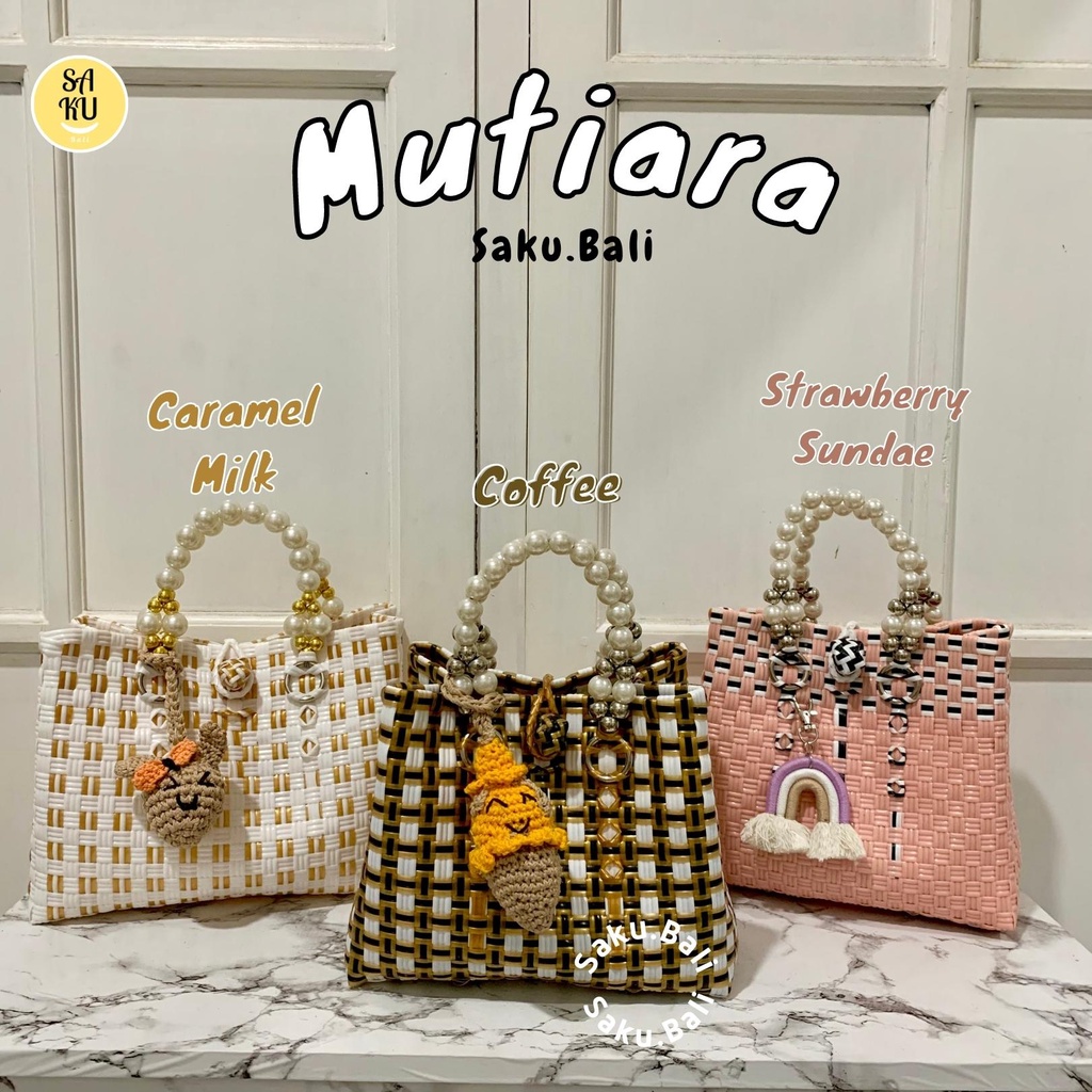 Mutiara Bag / Tas Mutiara / Pearl Bag / Tas Pesta / Tas Kondangan / tas anyam bali / tas anyam sinte