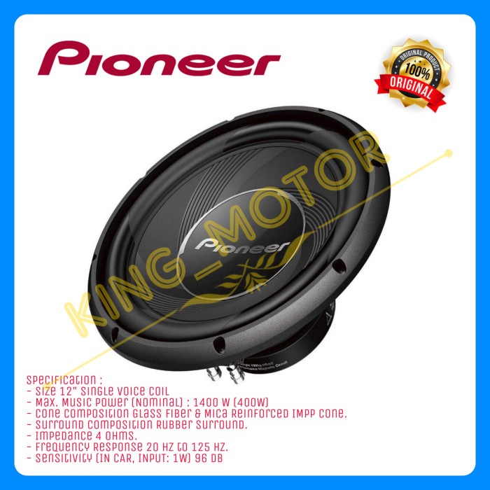 SUBWOOFER 12 INCH SVC PIONEER TS-A30S4