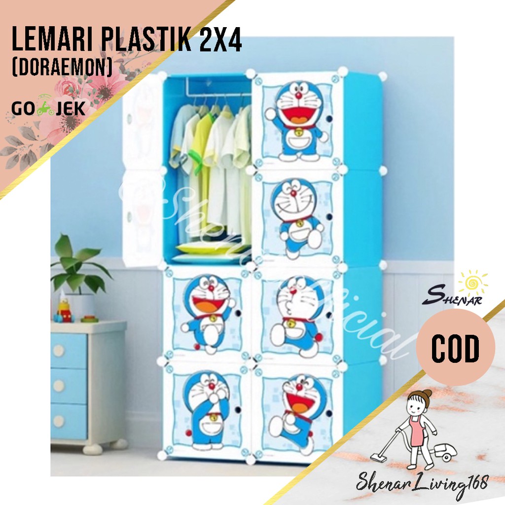  LEMARI  PLASTIK  SERBAGUNA 2x4 KARAKTER DORAEMON  DAN LAIN 