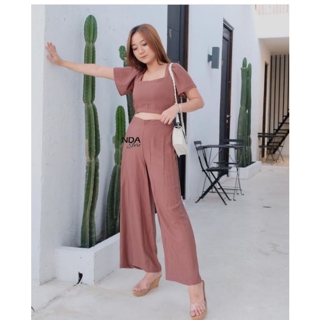 SET CROP KULOT POLOS